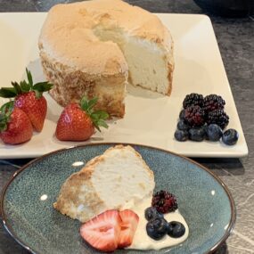 Image of sliced angel food cake